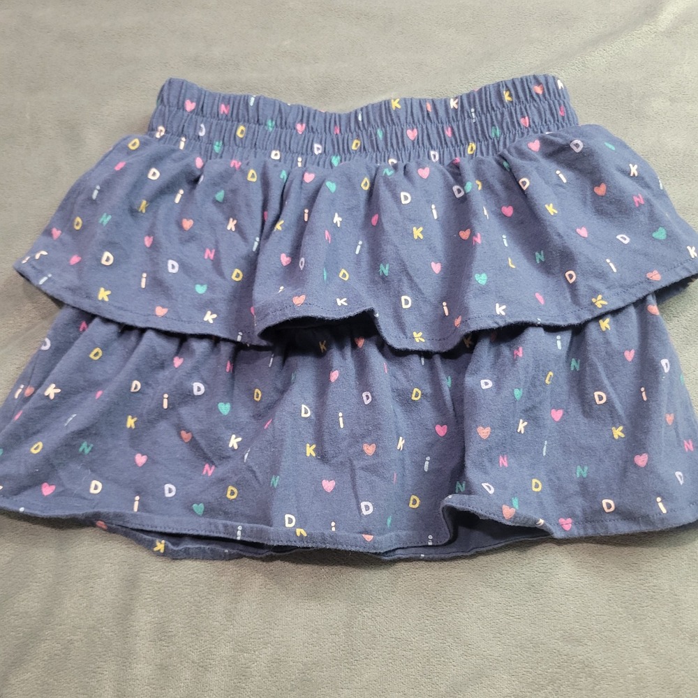 Garanimals Kids Girls Navy Blue Heart Letter Print Tiered Ruffle Skort‎ Size 5T